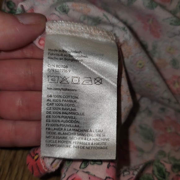 H&M Floral Pink Kids Dress Size 6x-7 - Picture 4 of 4